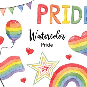 AQUARELL CLIPART, Pride Clipart, Aquarell Clipart Set, kommerzielle Nutzung Grafiken, png Dateien, Gay LGBTQ Clip Art, Party, png, digital