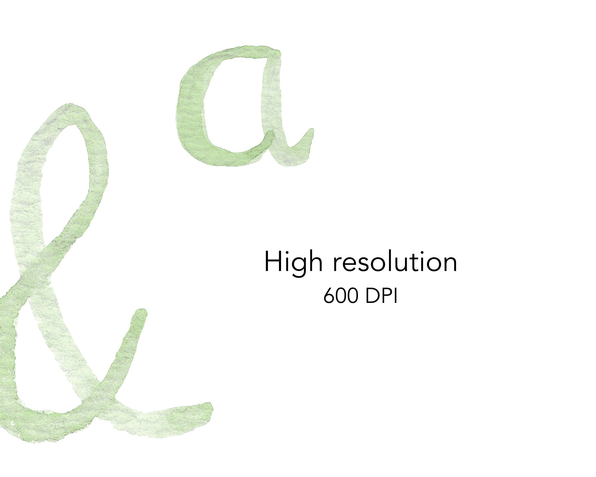 WATERCOLOR CLIPART Green Alphabet 1 Clipart Watercolour Set - Etsy