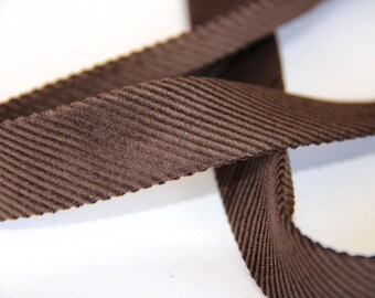 FABRIC 100% COTTON CORDUROY 18MM BROWN