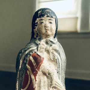 Vintage Chalk-ware  - Small Girl with Cape Figurine