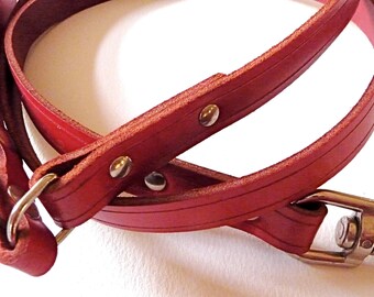 Dreifach Geflochtenes Leder Hund Blei – 50 Cm Lang, Mit Karabiner, Klassisches Design