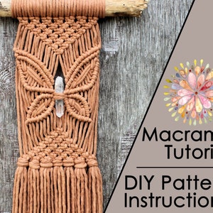 Tutorial PDF Pattern Instant Download DIY Macrame Wall Hanging Butterfly Including How to Dye Cord image 1