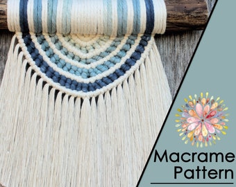 Macrame Half Mandala Semi Circle Pattern PDF Tutorial Instant Download DIY Macrame Wall Hanging