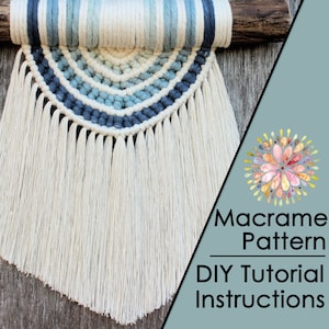 Macrame Half Mandala Semi Circle Pattern PDF Tutorial Instant Download DIY Macrame Wall Hanging image 1