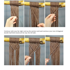 Macrame Pattern PDF Tutorial Download DIY Feather Fringe Wall Hanging - How to Dye Cord Ombre image 3