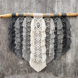 Macrame Pattern PDF Tutorial Download DIY Feather Fringe Wall Hanging - How to Dye Cord Ombre image 8