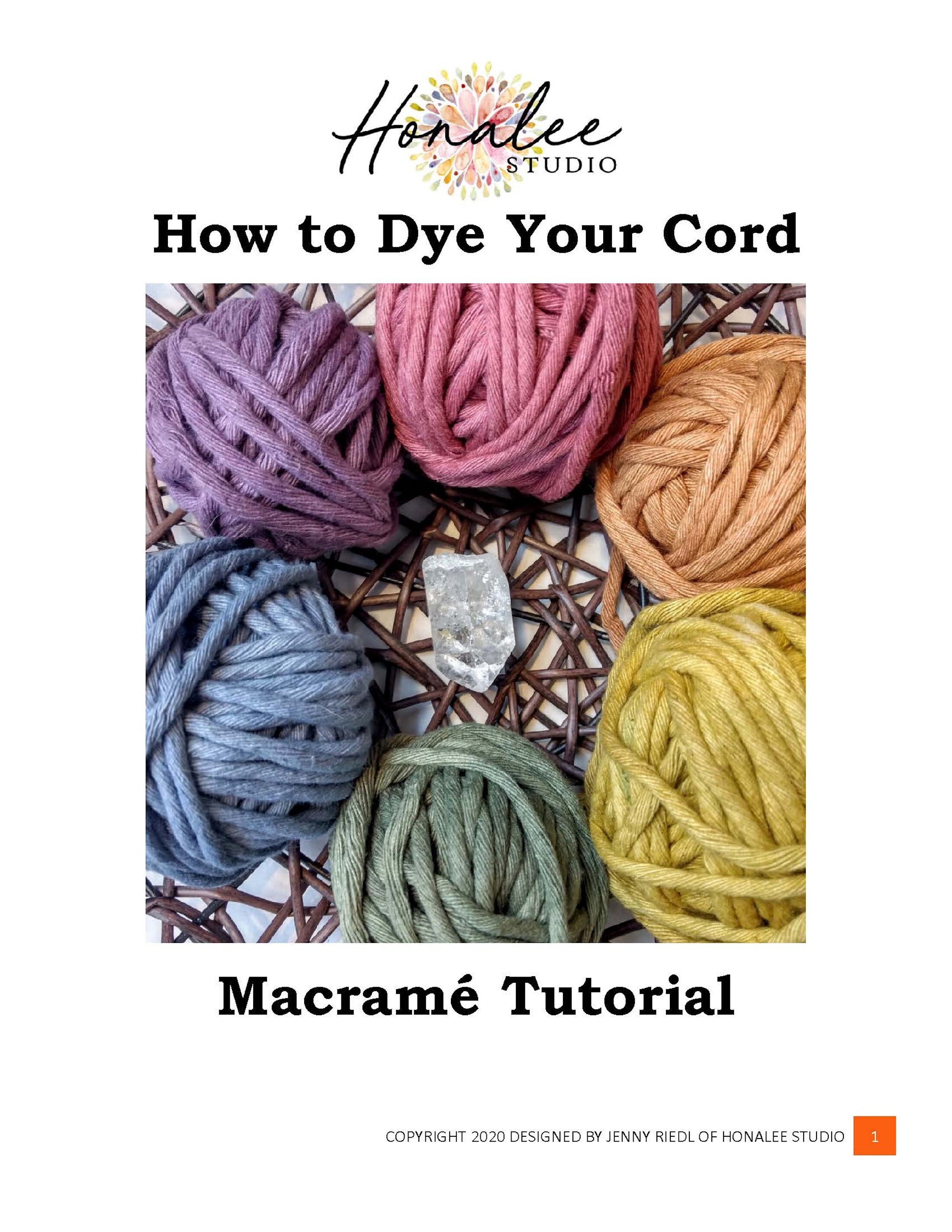 Tutorial PDF How to Dye Rope Colored Macrame Cord for Macrame Etsy