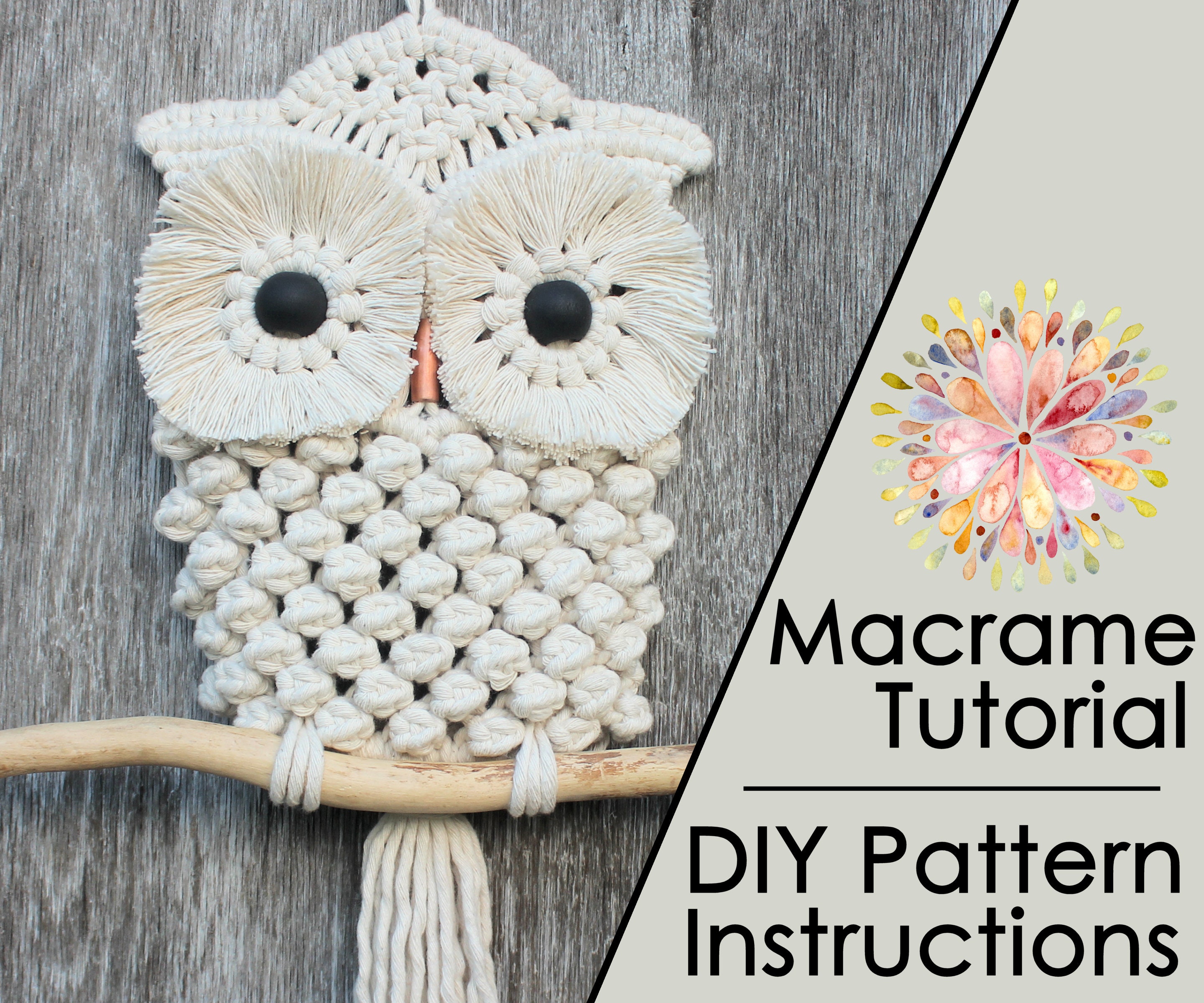 GATOKIT Pre-Cut Macrame Kit for Adults Beginners, DIY Macrame Owl Keychain Kits with Unique Craft Design (2 Pcs Owl Keychain (White+Beige))