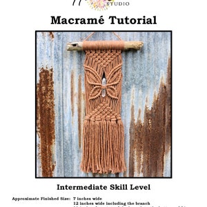 Tutorial PDF Pattern Instant Download DIY Macrame Wall Hanging Butterfly Including How to Dye Cord image 2