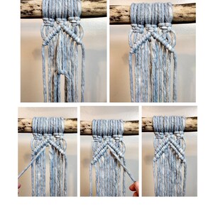 Macrame Pattern PDF Tutorial Instant Download DIY Macrame Wall Hanging Blue Ombre Including How to Dye Cord image 2
