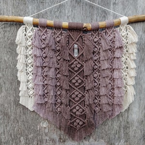 Macrame Pattern PDF Tutorial Download DIY Feather Fringe Wall Hanging - How to Dye Cord Ombre image 5