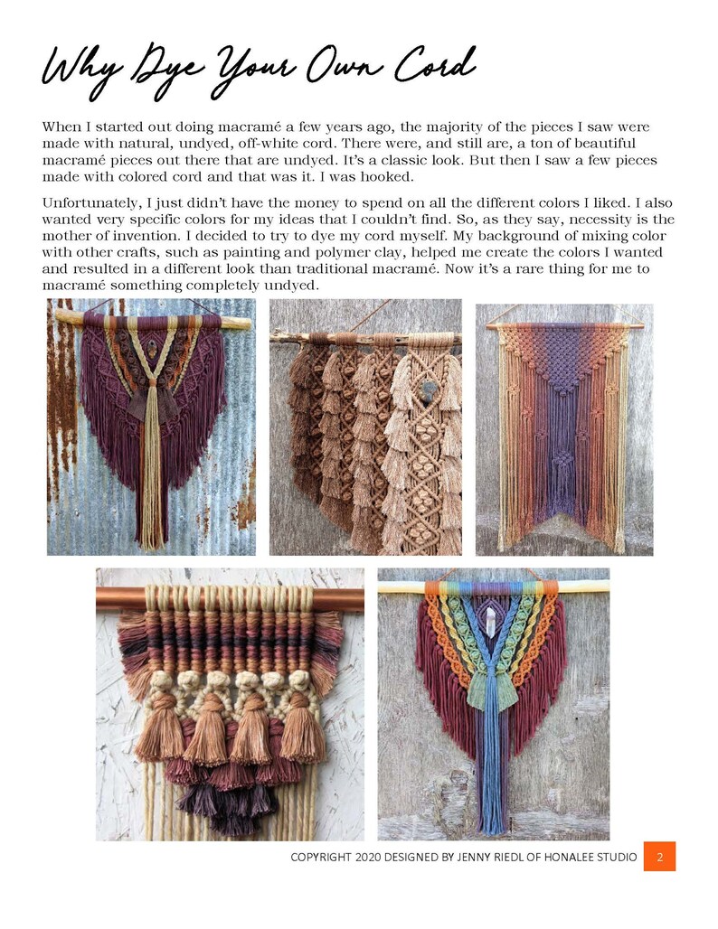 Tutorial PDF How to Dye Rope Colored Macrame Cord for Macrame Etsy