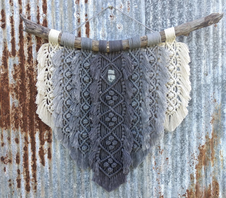 Macrame Pattern PDF Tutorial Download DIY Feather Fringe Wall Hanging - How to Dye Cord Ombre image 6