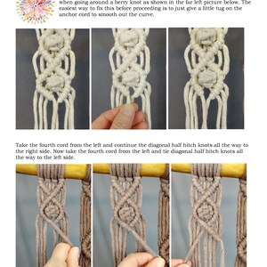 Macrame Pattern PDF Tutorial Download DIY Feather Fringe Wall Hanging - How to Dye Cord Ombre image 4