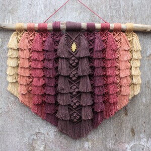 Macrame Pattern PDF Tutorial Download DIY Feather Fringe Wall Hanging - How to Dye Cord Ombre image 9