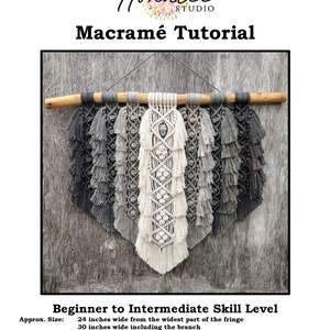 Macrame Pattern PDF Tutorial Download DIY Feather Fringe Wall Hanging - How to Dye Cord Ombre image 2
