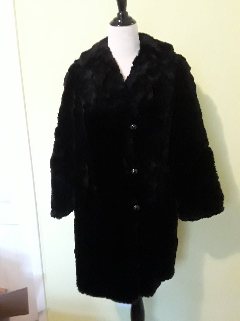 Vintage Sheared Muskrat Black Coat Genuine Black Muskrat Fur | Etsy