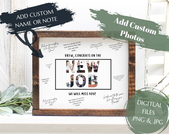 Goodbye Card - New Job - Farewell Guestbook - Personalized Goodbye Card - Farewell Party Sign - Going Away Card