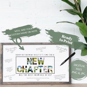 Gastenboek Golfpensioen - New Chapter Card - Gepersonaliseerde afscheidskaart - Pensioenbord - Golfcadeaus