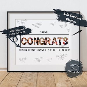Tarjeta de promoción - Nuevo trabajo - Tarjeta de felicitaciones - Libro de visitas de despedida - Tarjeta de despedida personalizada - Cartel de fiesta de despedida -