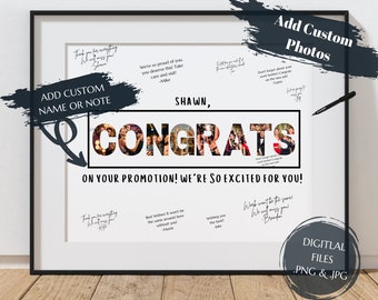 Promotion Card - New Job - Congrats Card- Farewell Guestbook - Personalized Goodbye Card - Farewell Party Sign -