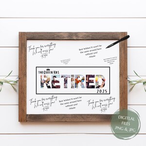 Queen Has Retired - Retirement Guestbook- Funny Retirement - Retired 2025- Retirement Guestbook - Personalized Retirement Cards