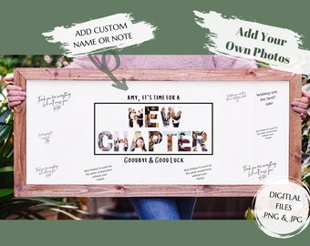 Farewell Guestbook - Goodbye Card - New Chapter -  Personalized Goodbye Card - Farewell Party Sign - Going Away Card