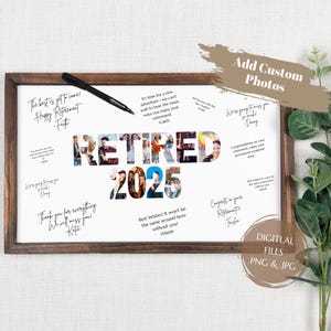 Retired 2025 Retirement Card - Retirement Guestbook - Retirement Gift -  Personalized Retirement Cards