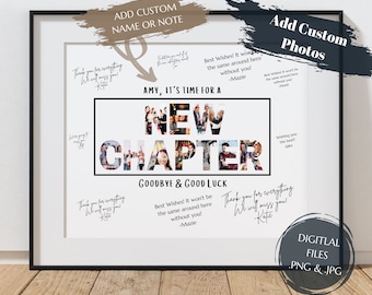 Goodbye Card - New Chapter - Farewell Guestbook - Personalized Goodbye Card - Farewell Party Sign - Going Away Card
