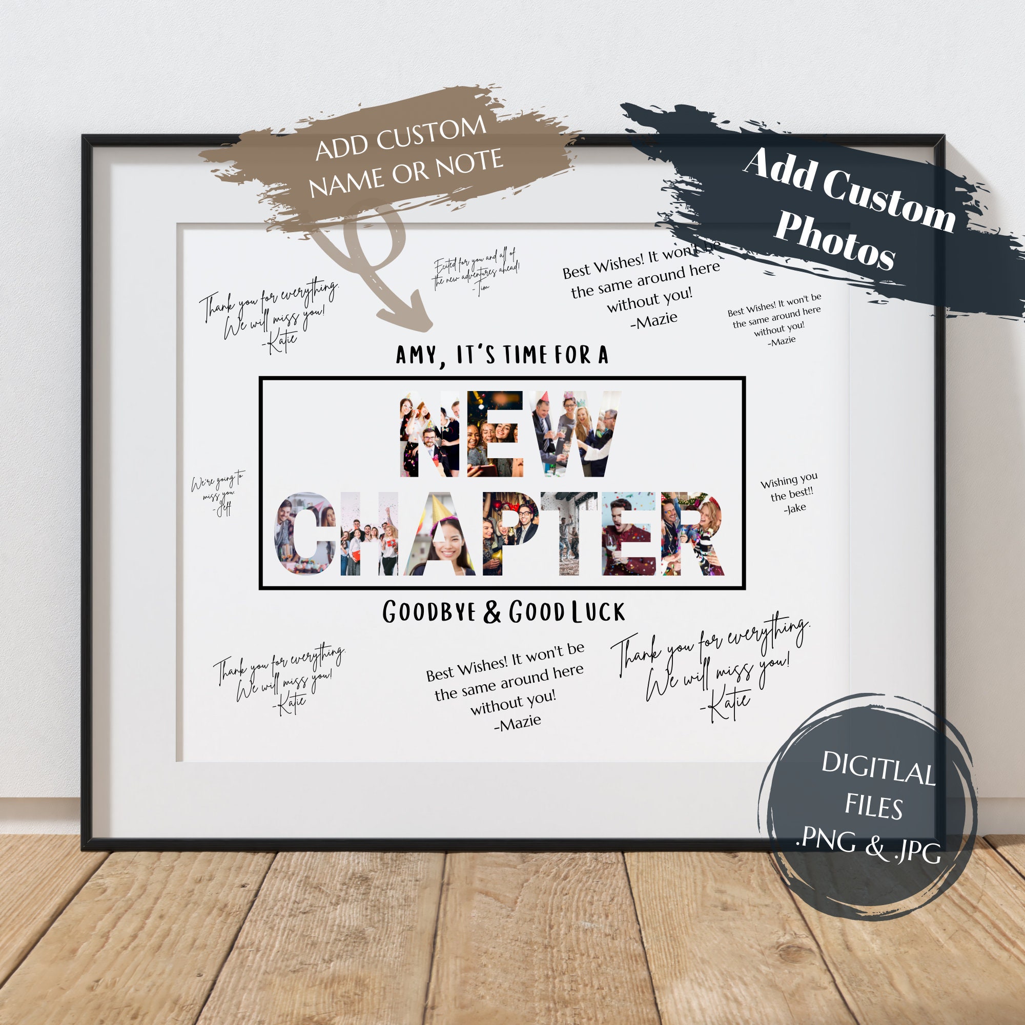 Goodbye Card New Chapter Farewell Guestbook Personalized Etsy