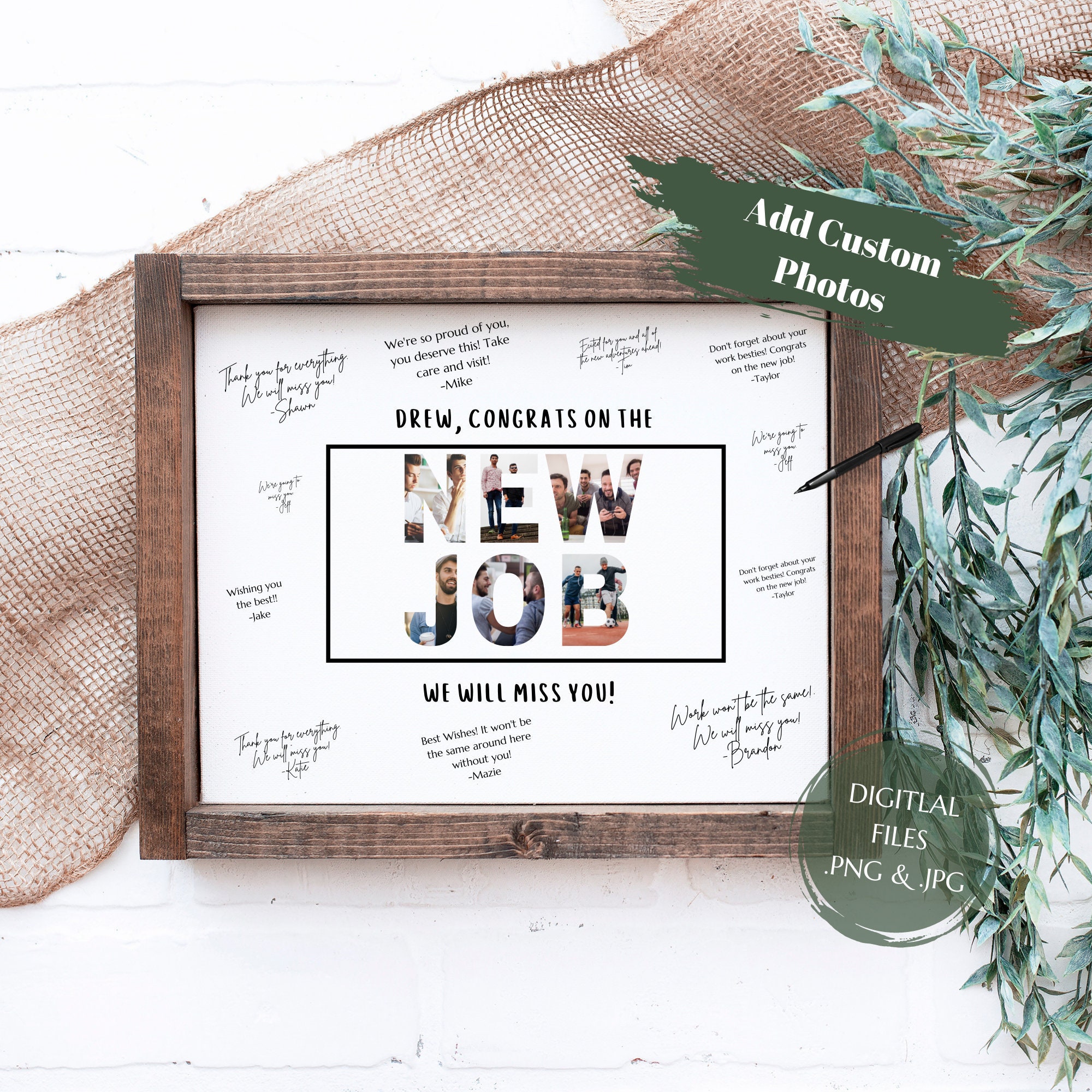 Goodbye Card - New Job - Farewell Guestbook - Personalized Goodbye Card - Farewell Party Sign - Going Away Card
