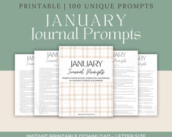 Journaalprompts januari - digitale nieuwjaarsjournaalprompts - dagelijks dagboek schrijven