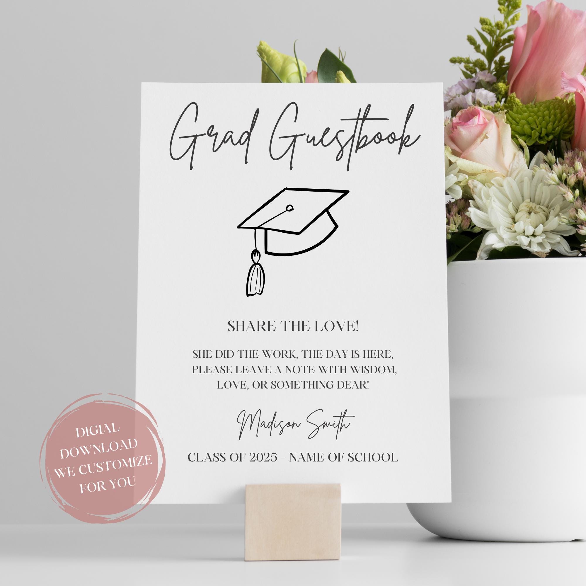 Graduation Guestbook Sign - Class of 2025 Graduation Party - College Graduation - Highschool Graduation - Graduation Party Signs
