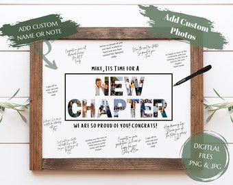 New Chapter Graduation Guestbook - Custom Graduation Card - College Graduation Party - Highschool Graduation - Graduation Sign -  Grad Gift