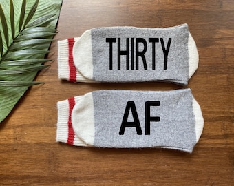 30th Birthday Socks-30 AF-Thirty AF-Vintage 1992-30th Birthday Gifts-Birthday Gift Ideas-Birthday Gift for Him-30th Gift-Friend Gift