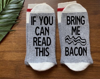 Bacon Socks-Bacon Gifts-Funny Socks-Food Socks-Bacon Lover Gift-Best Friend Gifts-Personalized Gift-Novelty Socks-Boyfriend Gift