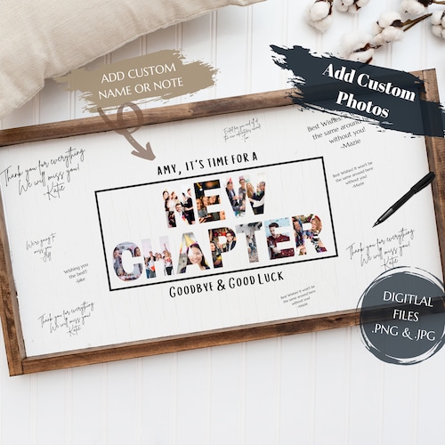 Goodbye Card New Chapter Farewell Guestbook Personalized Etsy Australia