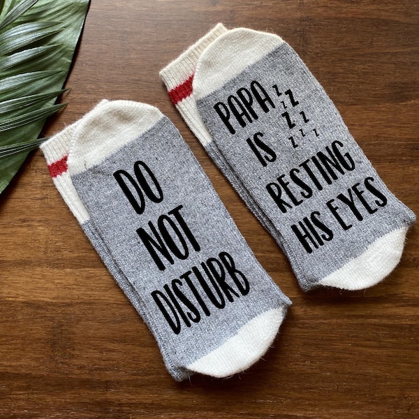 Dad Socks- Gifts for Dad- Papa Christmas Gift - Papa is Resting His Eyes - Dad Birthday Gift - Grandpa Gift