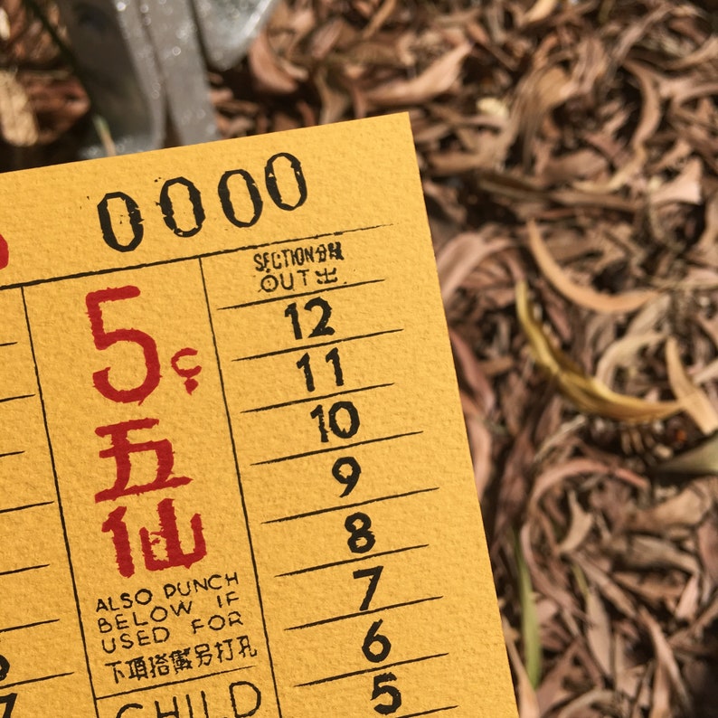 Bus Ticket Postcard