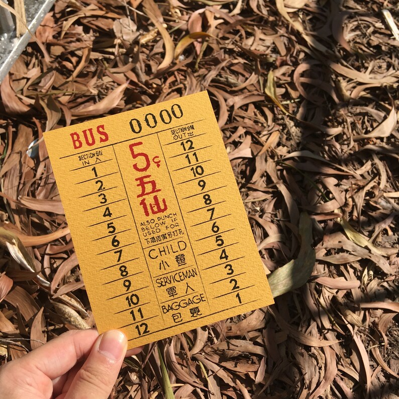 Bus Ticket Postcard