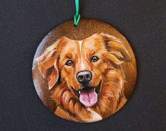 Handbemalter Anhänger, Christbaumschmuck, custom dogportrait, Nikolaus Geschenk, Weihnachtsgeschenk, personalisierter Weihnachtsbaum Schmuck