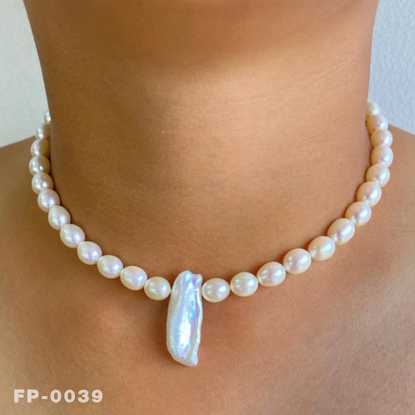 7-8mm Premium Choker  Freshwater Pearl Necklace Double Strand Necklace Anniversary Bridal Jewelry Gift for Her