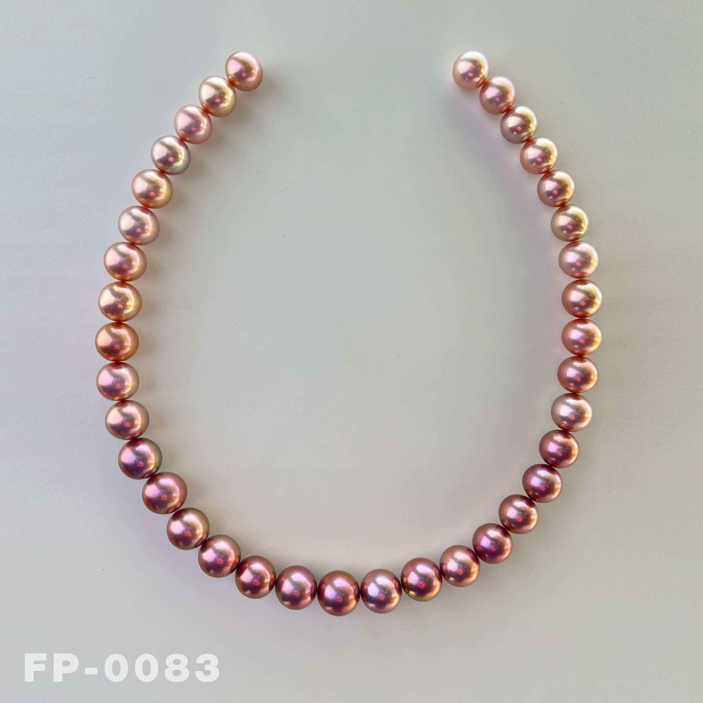 Collana di perle Edison d'acqua dolce ad alta lucentezza, da 10-12,5 mm, con filo di perle lisce metalliche, di colore sfumato naturale, per il tuo design