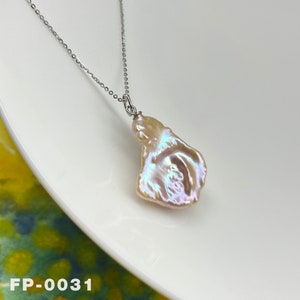 Natural Freshwater Keshi Baroque Pearl Jewelry handmade Pendant Necklace / Adjustable length / Unique Handmade Jewelry / Solid S925 Silver