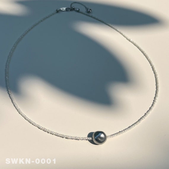 Natural Tahitian Pearls Keshi Pearl Necklace Natural Metallic Pearl Strand Beads High Luster Saltwater Pear Pendant