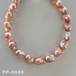 15,5 &quot;&quot;natürliche Süßwasser Gold & lila Regenbogen Flamme Feuerball Perlenkette / Aurora Barockperlen für Ihr einzigartiges Perlenschmuckdesign.&quot;