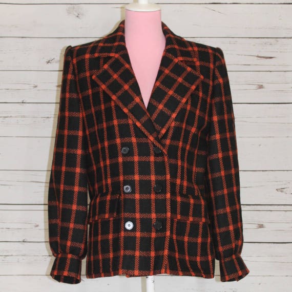 Givenchy Nouvelle Boutique Vintage 60's Plaid Coat