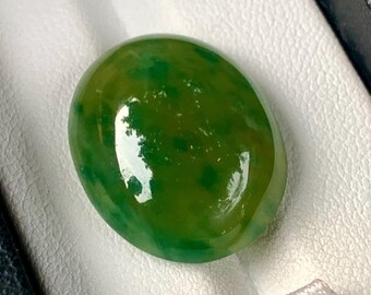 Green Dot Grossular Gemstone, Grossular Garnet, Green Solar Hydrogrossular Garnet Cabochon for Rings - 24.80 carats