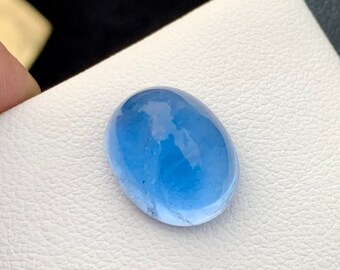 Aquamarine Cabochon Ring , Deep Blue Aquamarine Cabochon Gemstone For Necklace - 8.65 Carats