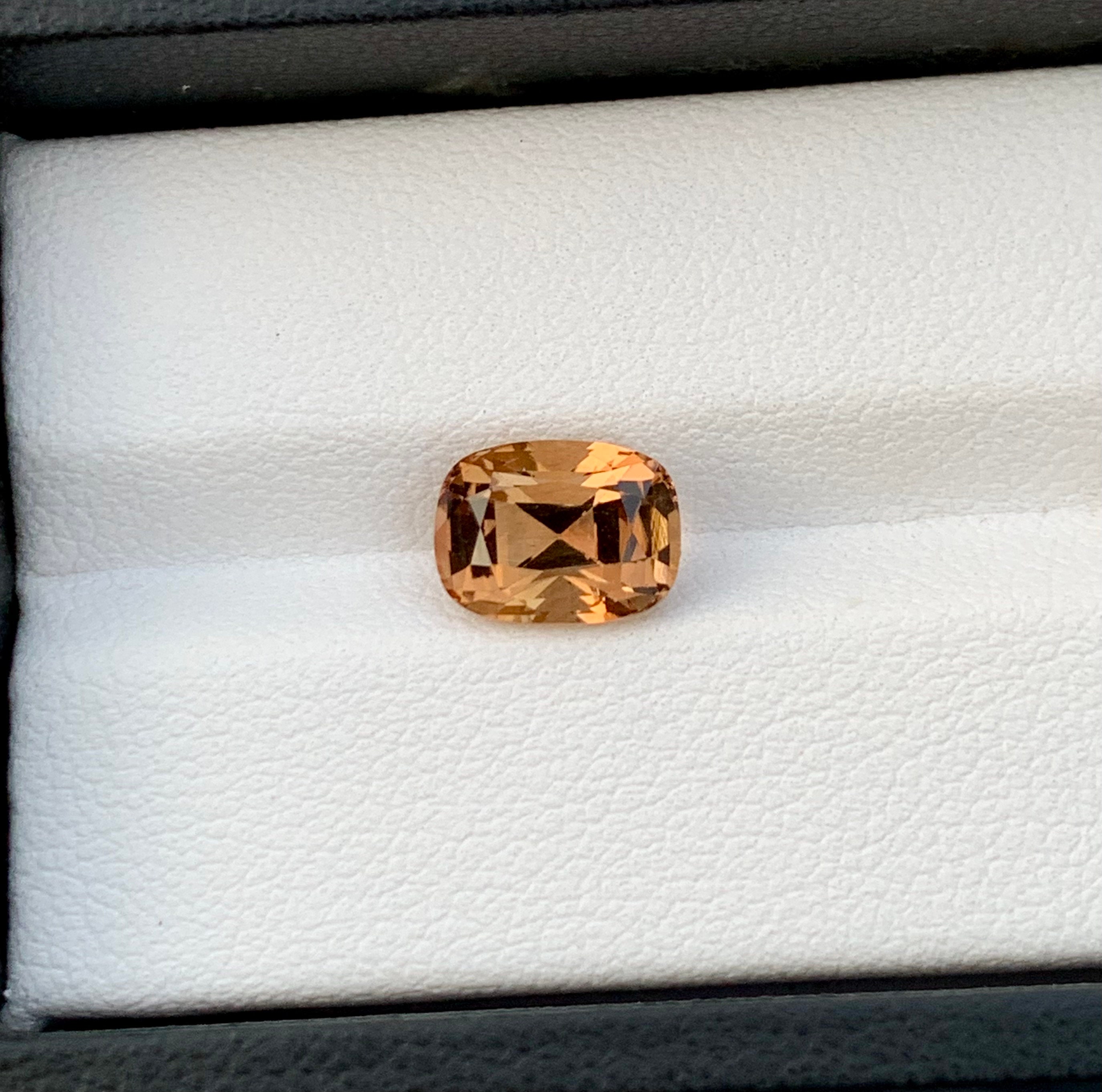 Brown Color Cushion Cut Topaz Gemstone With Rutile Inside , Rich Color Natural Faceted Topaz For Jewelry Making - 2.75 CT